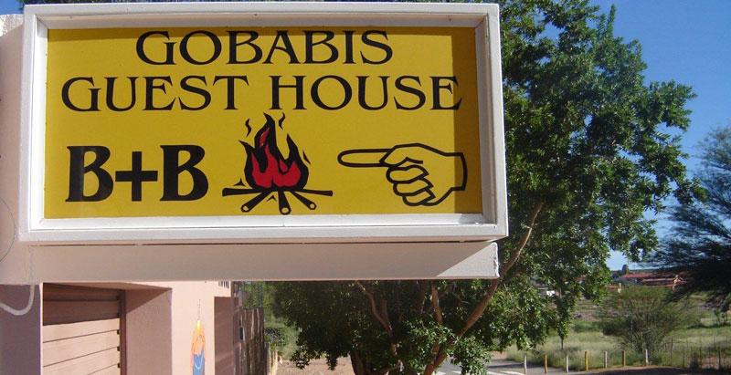 Sign outside Gobabis Guesthouse